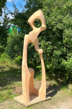 Holzskulptur Mondgucker 2