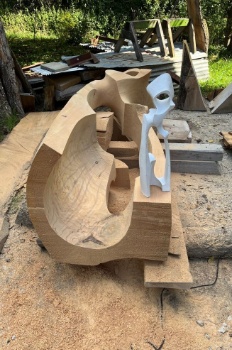 Holzskulptur Mondgucker Maquette 3